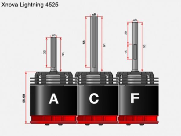 Xnova 4525 Lightning 480KV - Welle A